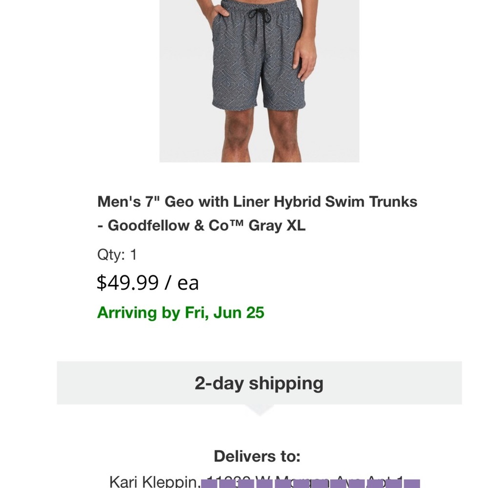 GEO PRINT SWIM TRUNKS BOXER BRIEF LINING NWOT - Picture 5 of 11